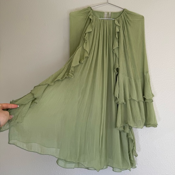 Mango Light Green Ruffled Dress - Picture 16 of 16